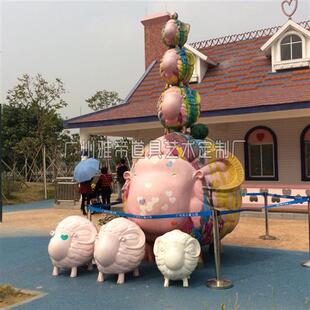 饰摆件动物模型定制羊群泡沫雕刻 户外玻璃钢雕塑园林景区装