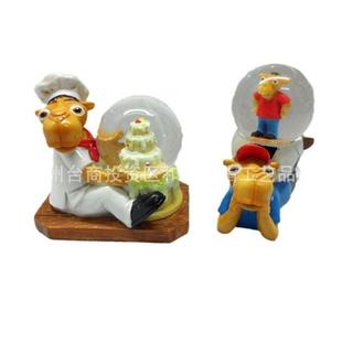 圣诞水球老人雪人水晶球雪花球摆件圣诞节场景布置装 饰树脂工艺品