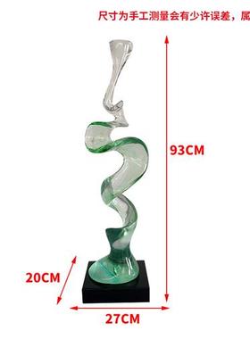 别墅家居客厅玄关入户酒柜格子透明树脂抽象摆件雕塑装饰乔迁送礼