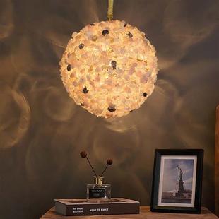 轻奢天然水晶吊灯现代客厅餐厅高级感吊灯别墅吧台水晶石头灯