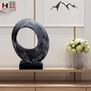 全新新款 摆件抽象透明雕塑艺术品创意树脂工艺品酒店配饰 现代中式