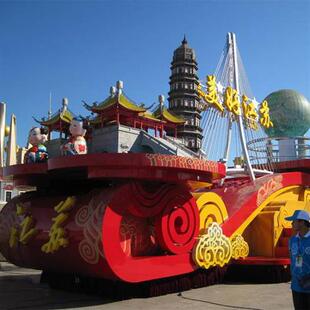 工厂长期供应商业活动巡游展览表演可开动花车彩船节日庆典彩车