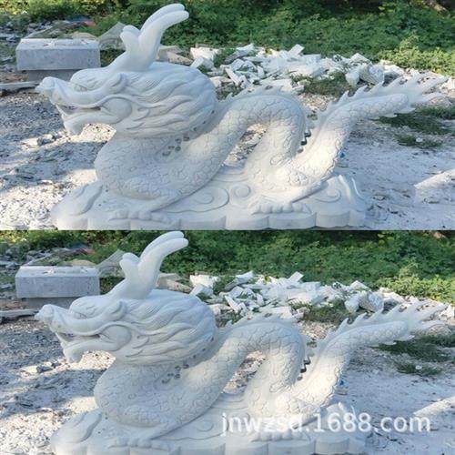 景区石雕大龙头制作山东石刻青龙雕塑报价户外景观石头龙样式图