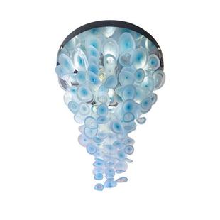 酒店大堂工程灯售楼部沙盘大厅异形荷叶玻璃吊灯大型商场非标定制