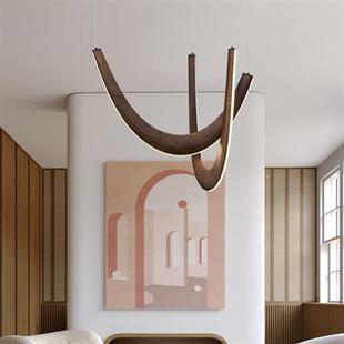创意吊灯具艺术客厅餐厅极简现代简约实木新款 型实木吊灯