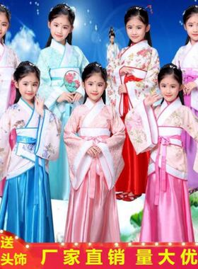 周朝儿童女丫鬟古装侍女服汉服宫女服宫廷女仆古代百姓民女演出服