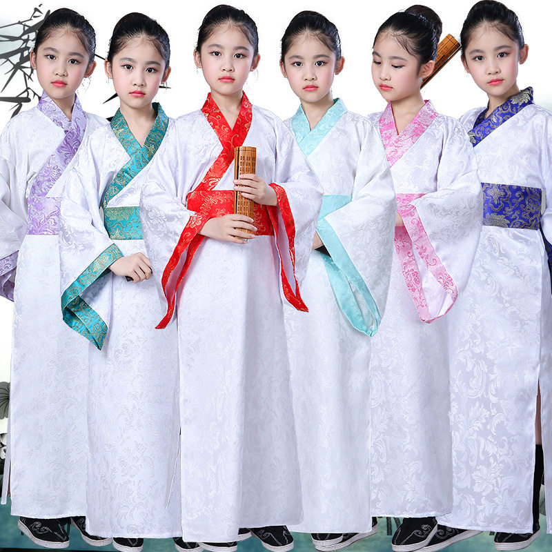 儿童古装男款演出服才子汉服三字经表演服弟子规国学服装书生书童