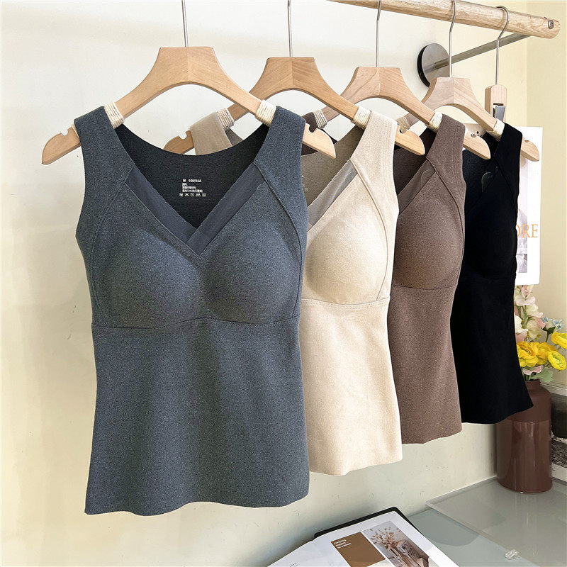 冬季石墨烯保暖德绒加厚背心女带胸垫一体式罩杯发热内穿打底上衣,女士内衣/男士内衣/家居服,保暖背心,淘宝优惠券,粉丝福利购,淘宝优惠卷