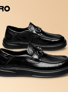 ZRO零度男鞋2026春季新款一脚蹬休闲皮鞋宽楦轻便舒适套脚乐福鞋