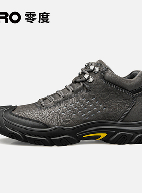 ZRO零度男鞋户外休闲鞋男2023春秋新品男士真皮防滑耐磨高帮鞋男