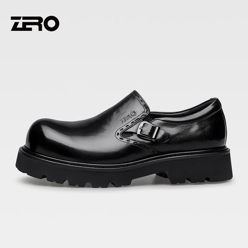 ZRO零度厚底耐磨真皮大头皮鞋