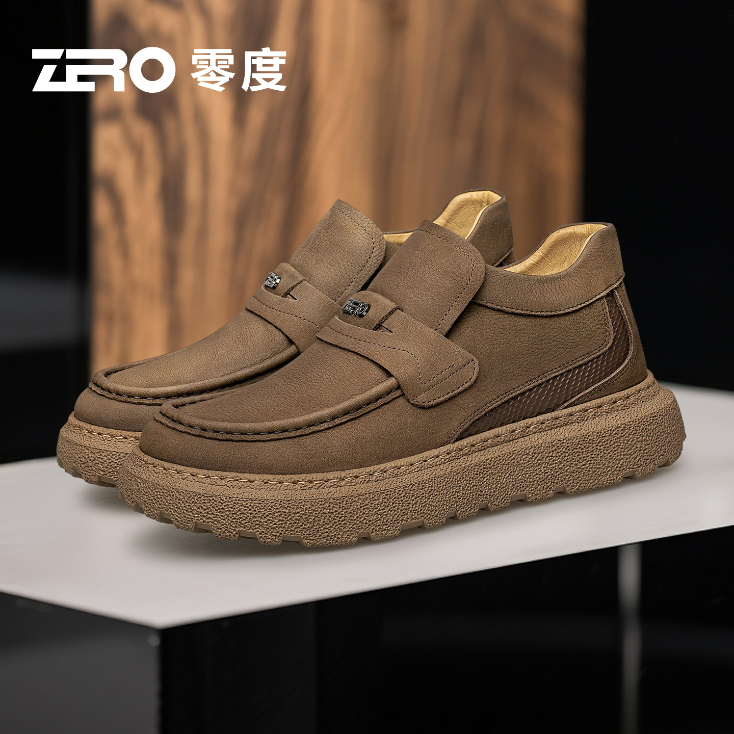 零度官方正品真皮厚底勃肯鞋