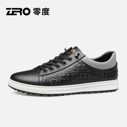 零度男鞋2025冬季新款男士时尚休闲防滑板鞋真皮鞋轻透百搭运动鞋