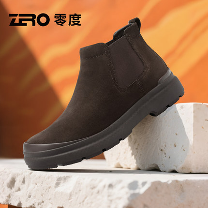 ZRO零度官方正品马丁靴男款秋冬2025新款真皮厚底耐磨切尔西靴潮
