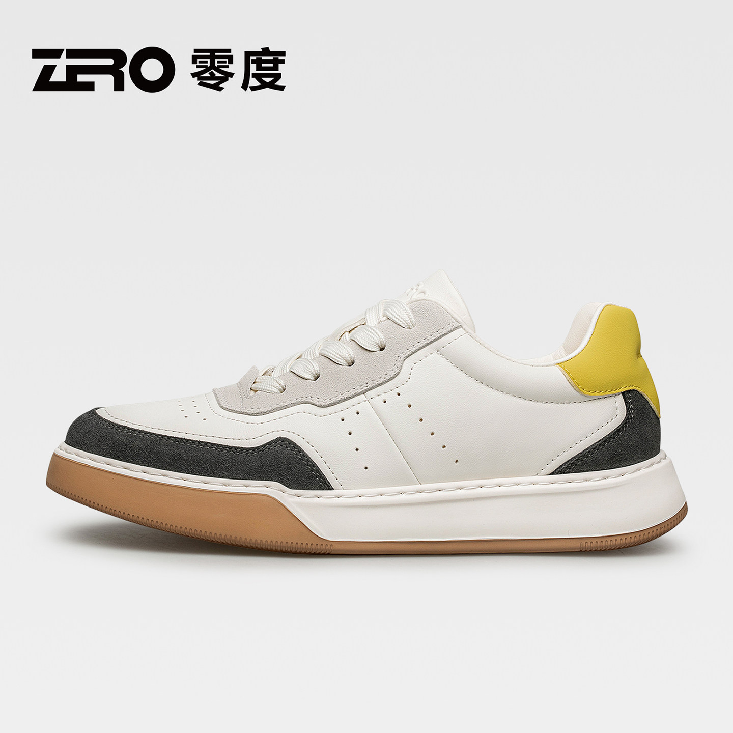 零度男鞋2025秋冬新款拼色百搭真皮板鞋男士厚底增高运动休闲鞋潮,流行男鞋,休闲板鞋,淘宝优惠券,粉丝福利购,淘宝优惠卷