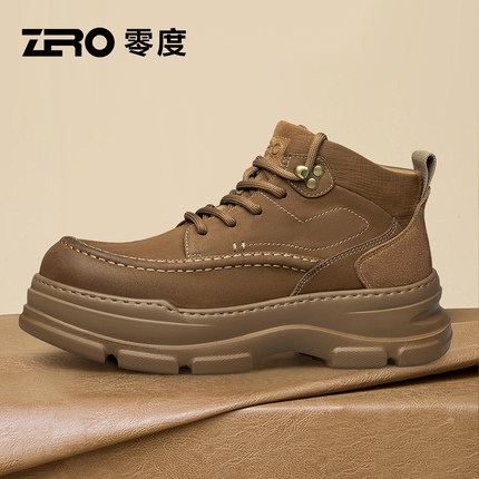 ZRO零度官方正品工装鞋男款冬季2025新款厚底耐磨防水真皮马丁靴