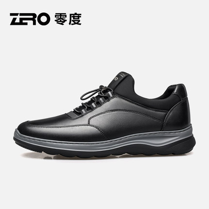 零度男鞋官方旗舰店运动休闲鞋真皮2025秋冬新款厚底软底旅游鞋