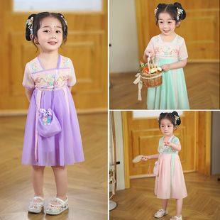 新款 儿童裙子女童汉服连衣裙2023夏季 中国风古装 洋气小女孩宝宝裙