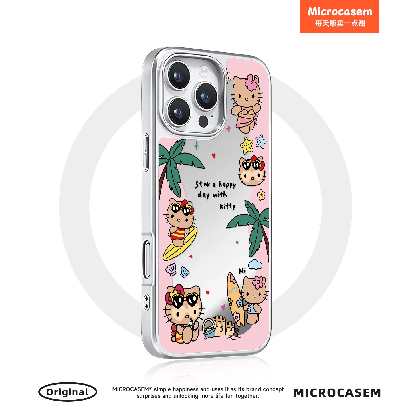 磁吸MagSafe沙滩黑皮Kitty玉桂狗狗适用苹果16promax手机壳iphone17镜面保护套15pro日韩卡通14可爱13情侣12