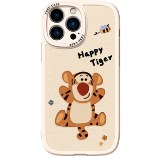 卡通小熊适用iphone15手机壳17苹果14pro max硅胶套16软18情侣x男女xr可爱虎13浮雕防摔新款11全包镜头