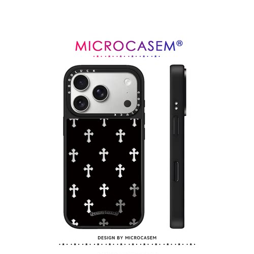 磁吸MagSafe潮牌镂空十字架适用iphone18pro手机壳17promax苹果16镜面保护套15plus情侣男女14新款13网红12