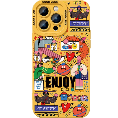 适用苹果快乐时光女孩手机壳