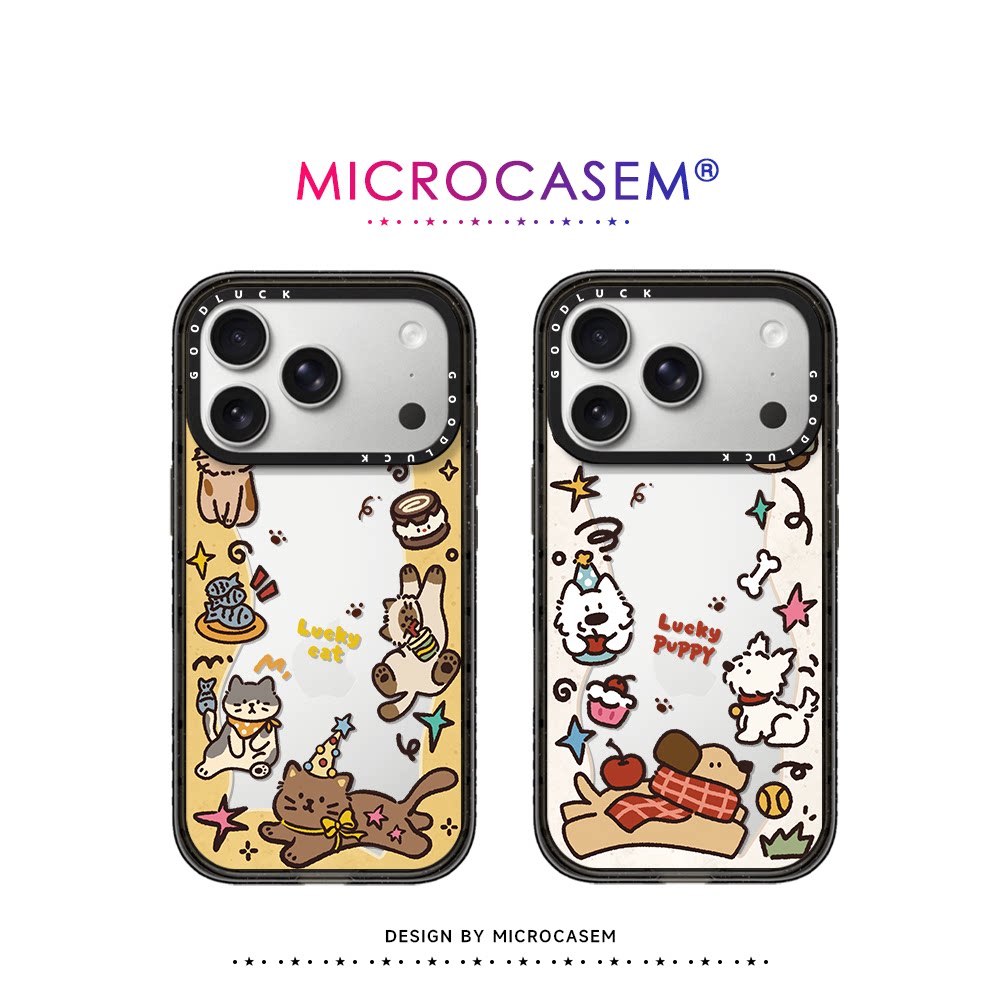 磁吸MagSafe环绕甜点狗狗猫咪适用iphone17pro手机壳18promax苹果16透明保护套15plus卡通14日韩13情侣男女