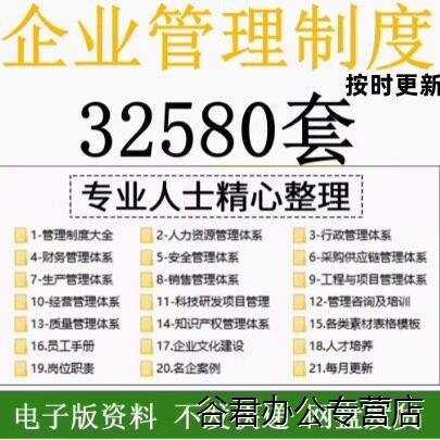 公司企业管理制度规章员工手册文化建设行政人事财务全套电子版电子版图片