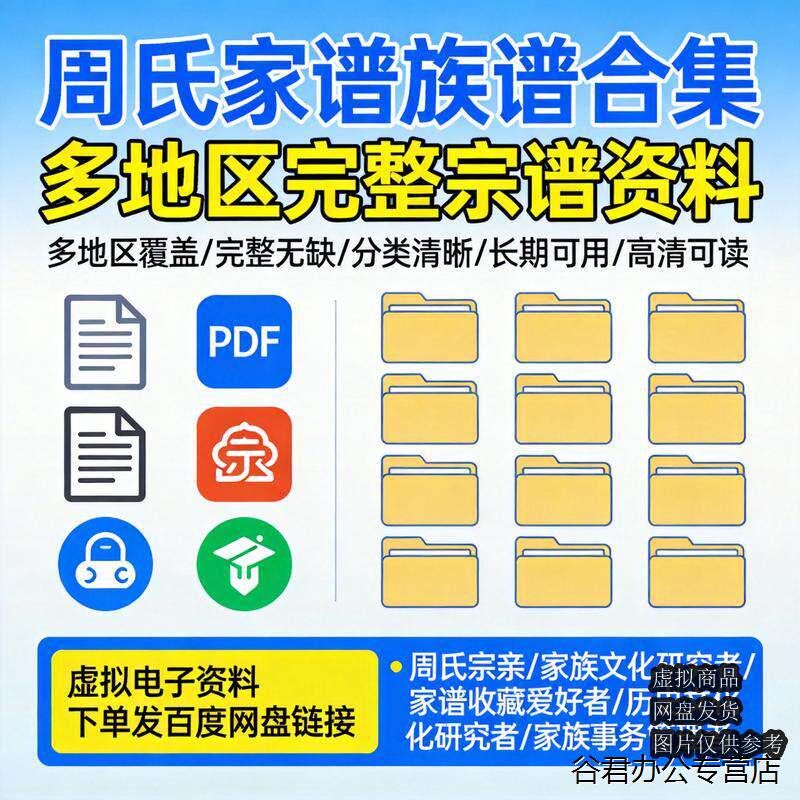 甄选周氏家谱族谱合集 多地区完整宗谱资料
