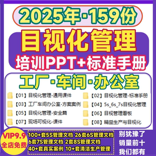 目视化管理培训PPT 标准手册企业工厂车间生产现场办公方案例课件