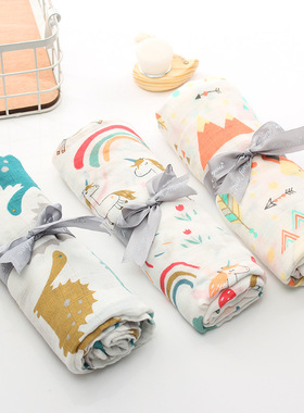 musilin包巾婴儿襁褓巾竹棉纱布盖毯包巾新生儿洗澡巾宝宝哺乳巾