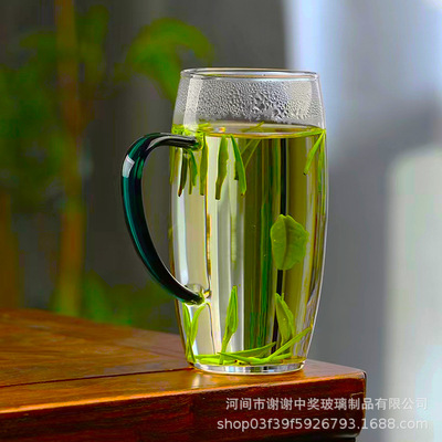 通用厚底绿茶杯造型玻璃杯 杯子水杯茶杯玻璃高颜值茶具 人气爆款