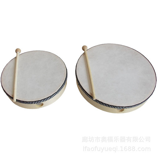 促销奥尔夫少儿打击乐器早教亲子教具音乐带锤6寸8寸10寸手拍鼓