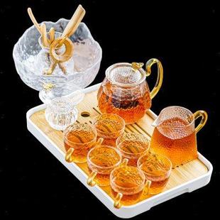 家用功夫茶杯红茶泡茶器办公室会客轻奢茶具用品 耐热玻璃茶壶套装
