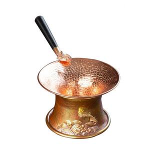铜茶漏套装 容山堂 紫铜茶托架茶叶过滤网茶隔功夫茶具配件