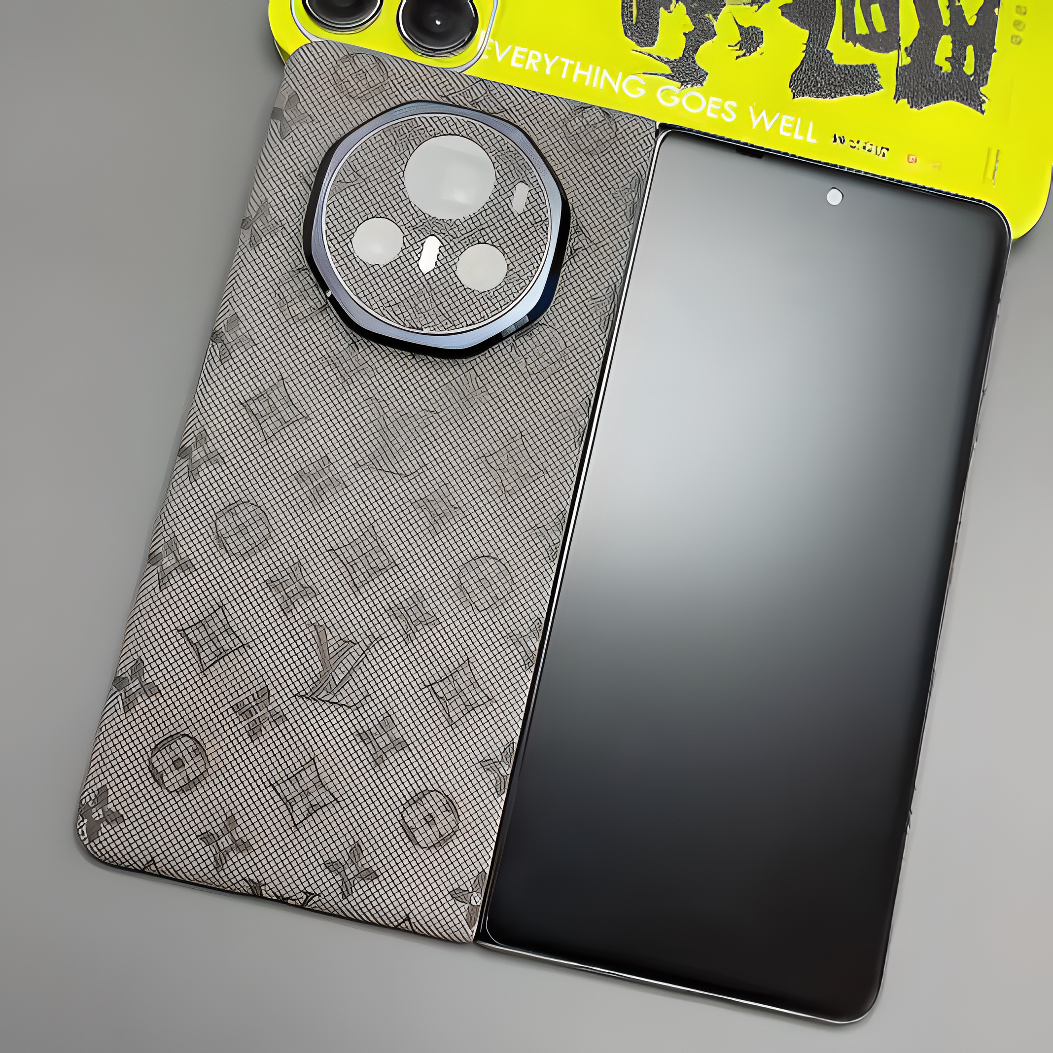 荣耀MagicV5素皮全包后膜MagicV6钻石纹背膜包边新款V