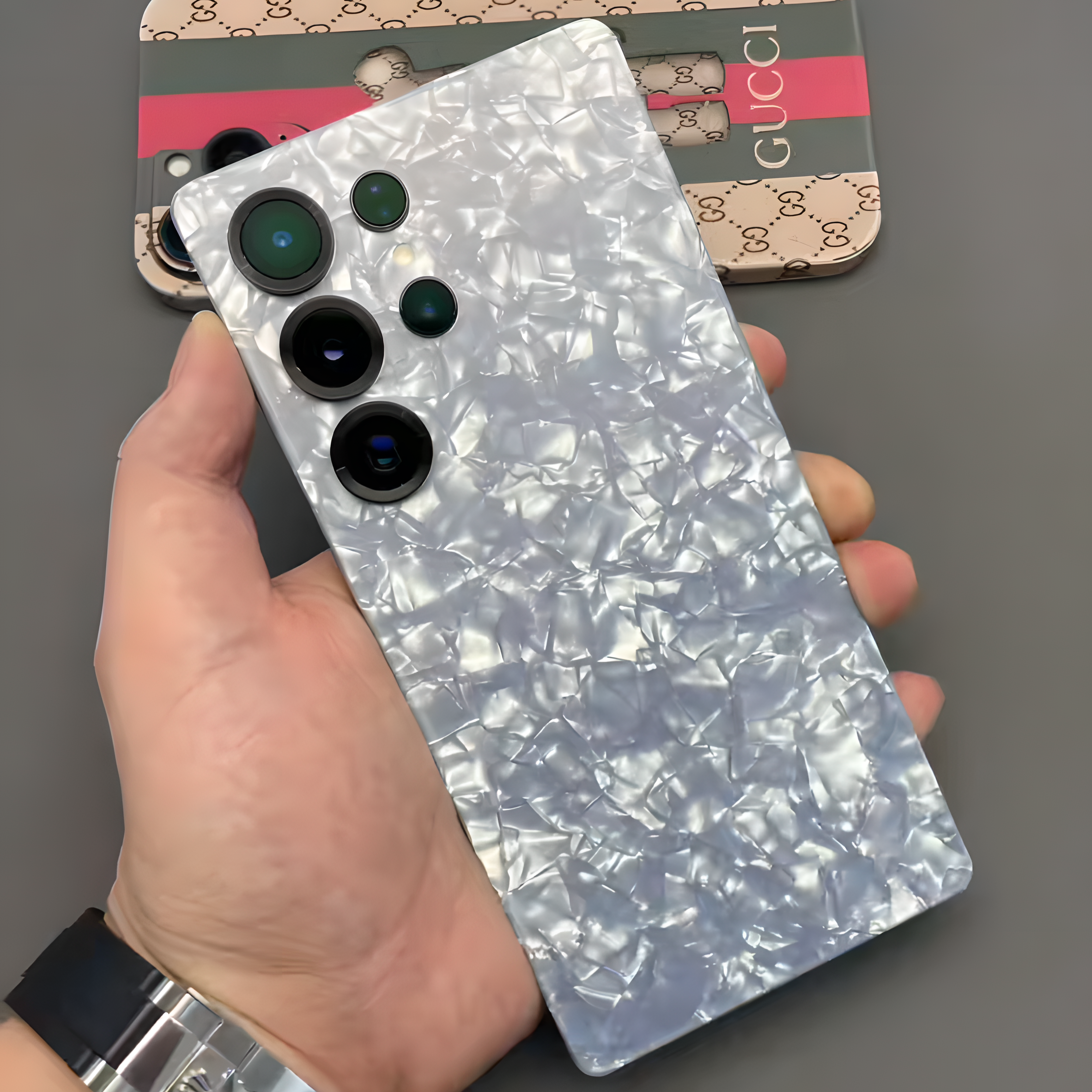 三星S25Ultra全包背膜S25+素皮保护膜新S24Ultra冰花包边后膜S24边框膜亲肤手感防摔s23u后盖贴纸3M保护膜3m