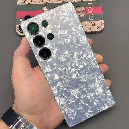 三星S25Ultra全包背膜S25+素皮保护膜新S24Ultra冰花包边后膜S24边框膜亲肤手感防摔s23u后盖贴纸3M保护膜3m