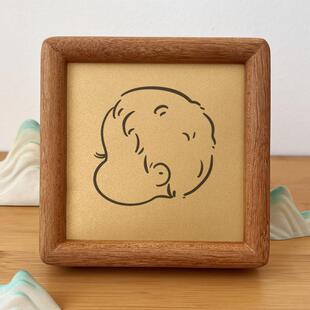 实木相框diy自制胎毛画宝宝出生留念摆件胎发乳牙纪念新生儿礼物