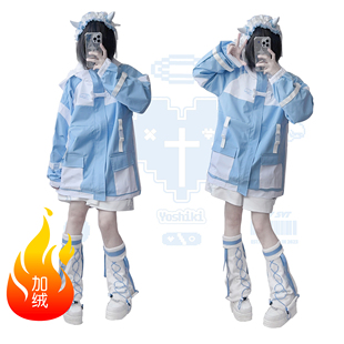 【氛围元气】加绒 天使依存硬壳冲锋量产型外套同款外套