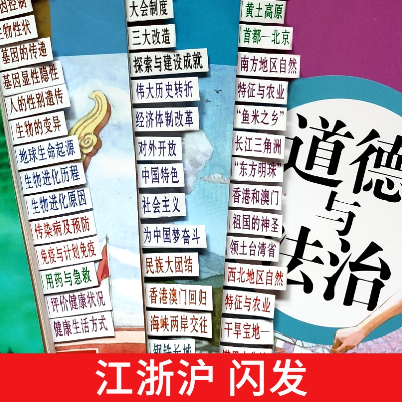 初中政治历史目录标签贴中考会考地理生物开卷速查考试索引提纲贴