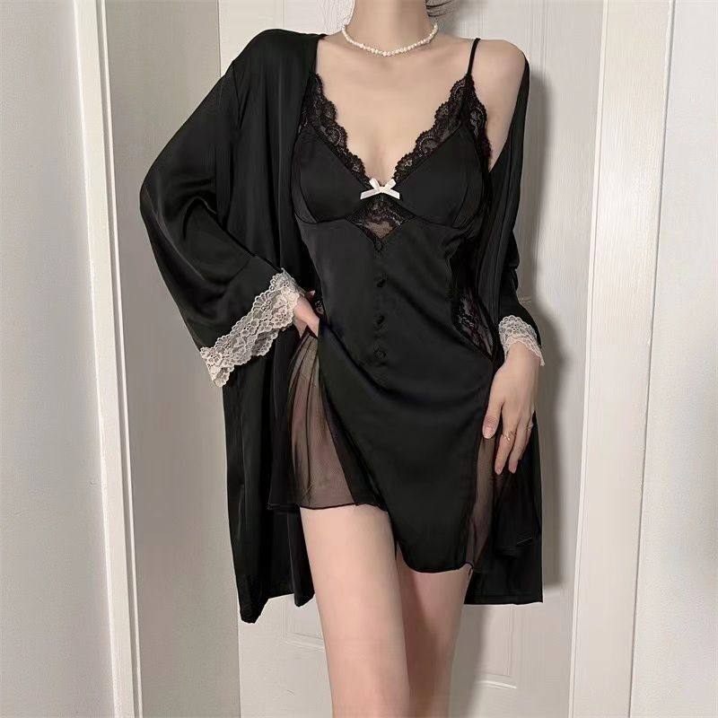 性感睡衣女春季冰丝绸网红风露背吊带胸垫春夏天睡裙高级感两件套,女士内衣/男士内衣/家居服,睡衣/家居服套装,淘宝优惠券,粉丝福利购,淘宝优惠卷