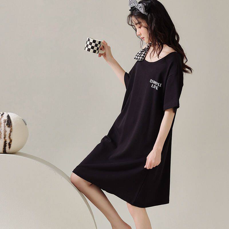 夏季纯棉女高档蝴蝶结睡裙家居服