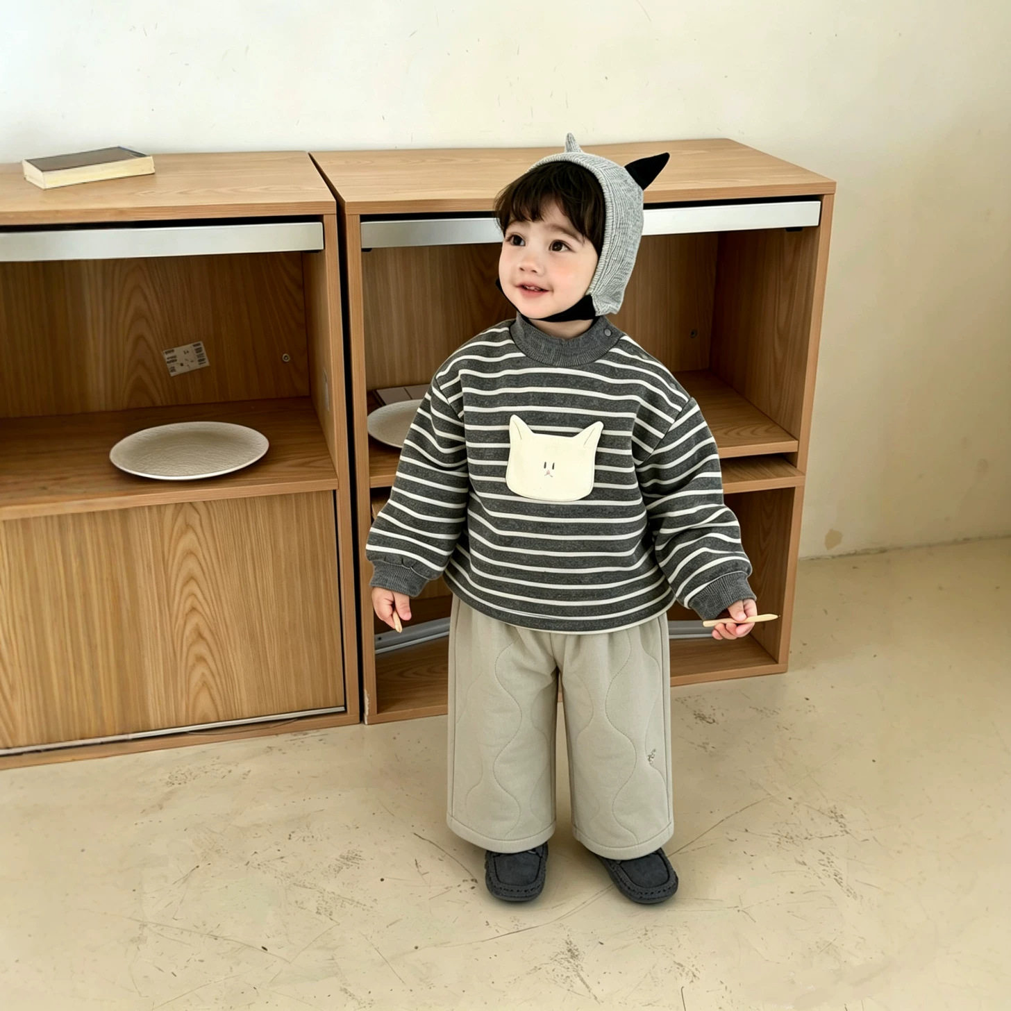宝宝秋冬款衣服2026新款冬季衣服韩版童装男童加绒卫衣棉裤套装