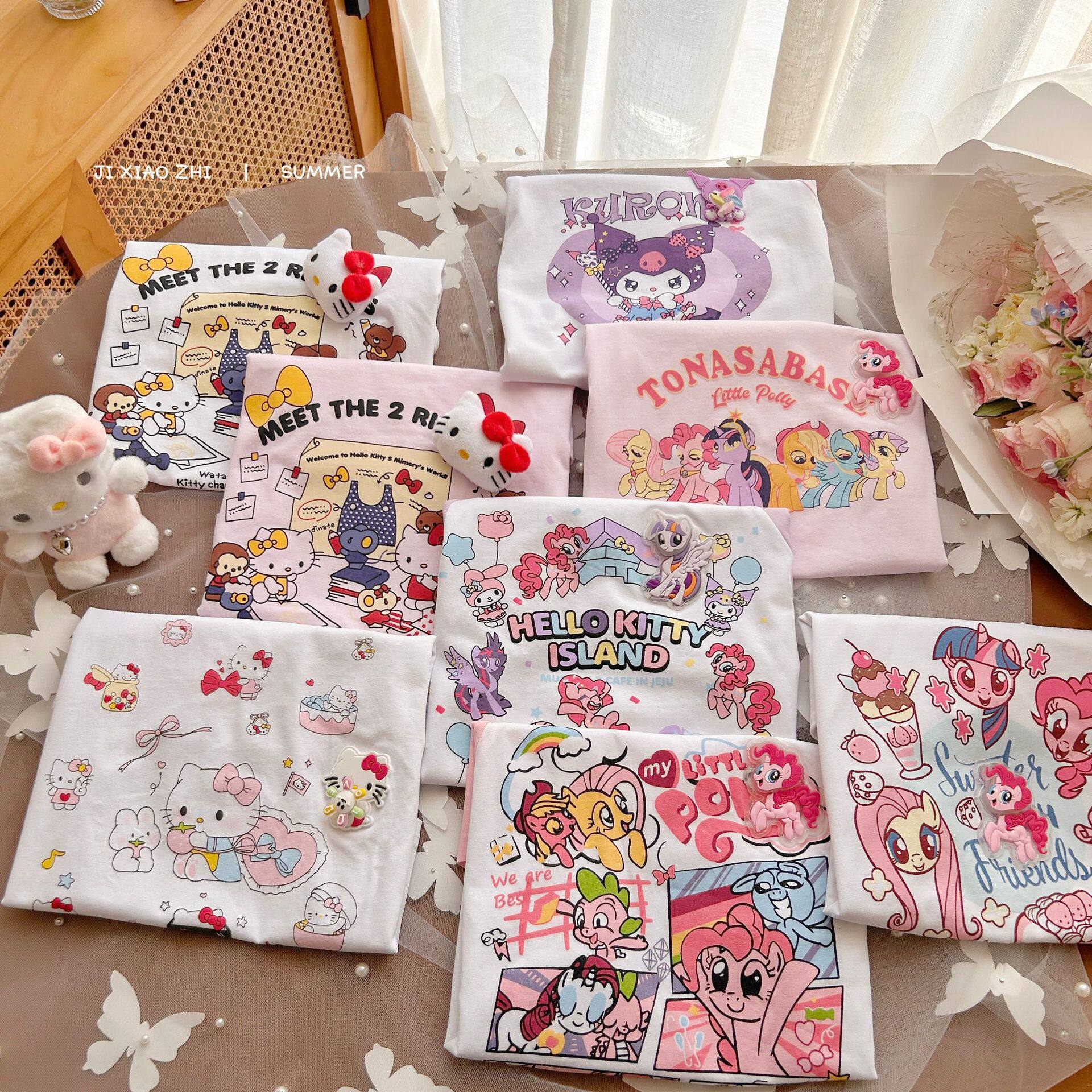 大小卷亮灯短袖t恤夏季新款儿童纯棉发光上衣可爱潮打底衫-39589