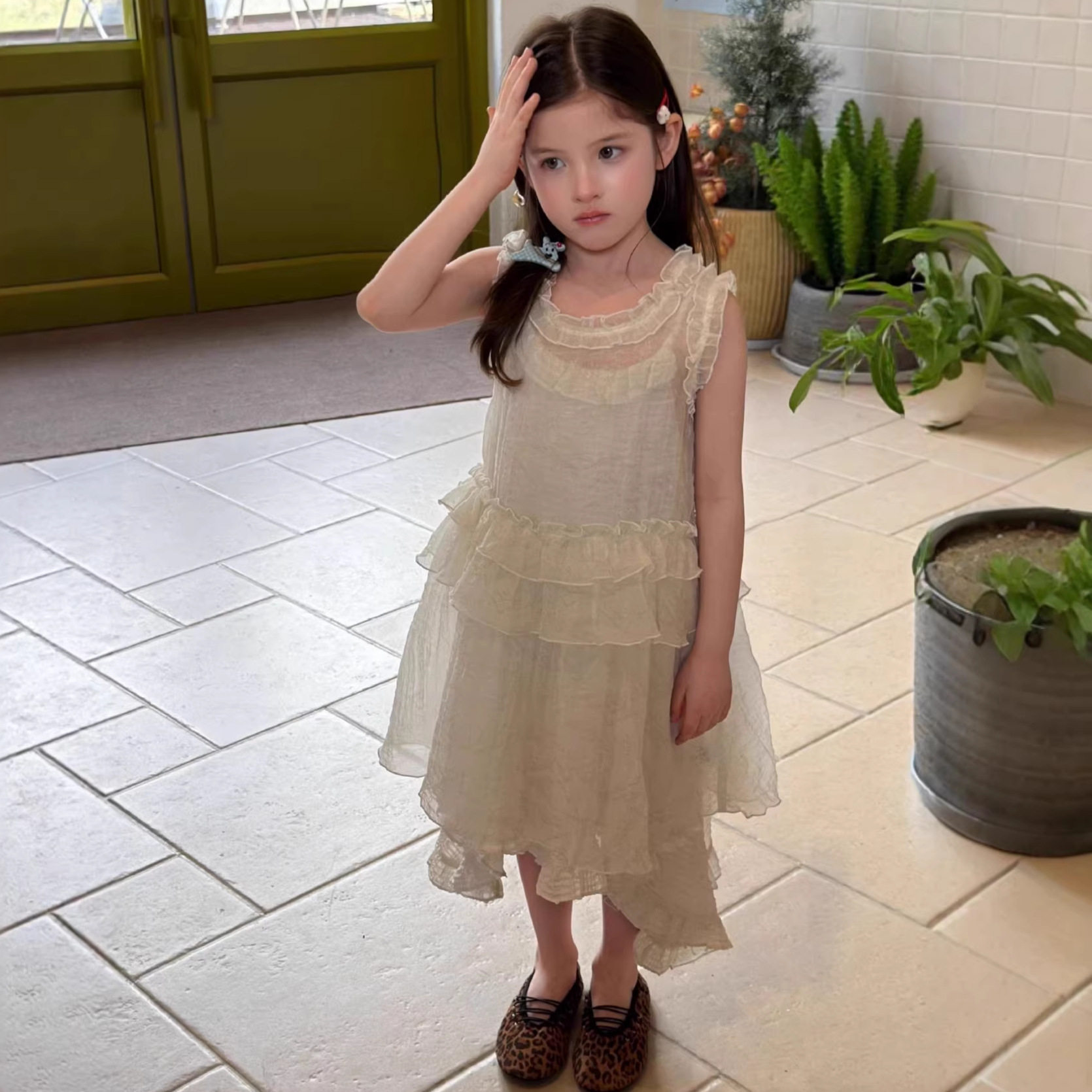 26年女童夏季新款吊带背心长裙两件套纱裙森系文艺风小仙女纱裙