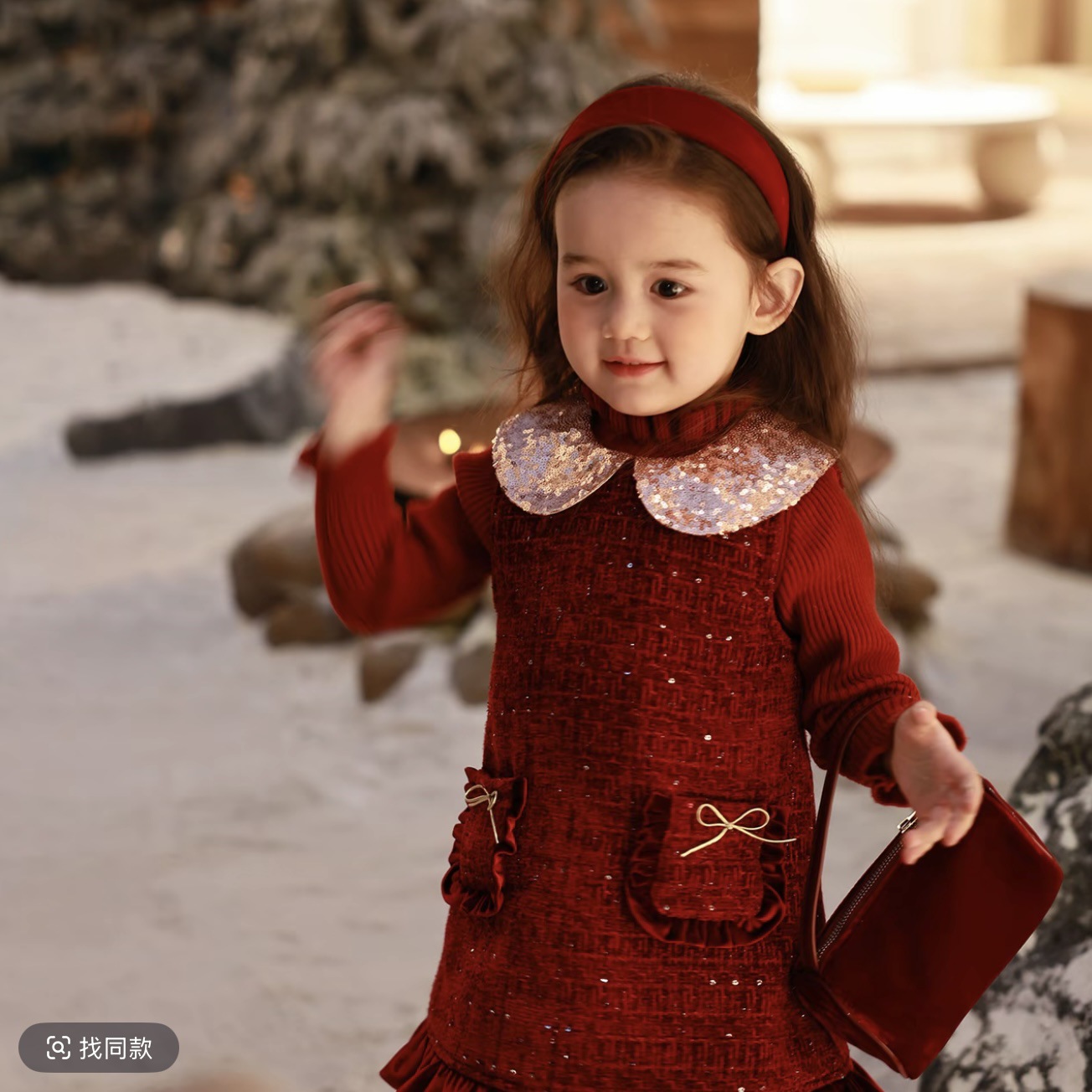 【大小卷】2025冬季新款圣诞新年儿童礼服裙女童年款背心连衣裙