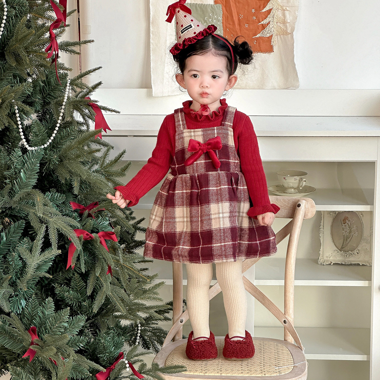 点兮冬季新款婴幼儿加绒加厚格子背心裙套装女宝毛衣背心裙两件套,童装/婴儿装/亲子装,毛衣/针织衫,淘宝优惠券,粉丝福利购,淘宝优惠卷