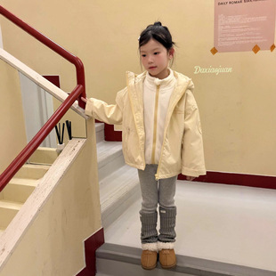 【大小卷】2025秋冬季新品韩版童装休闲二合一连帽冲锋衣儿童外套