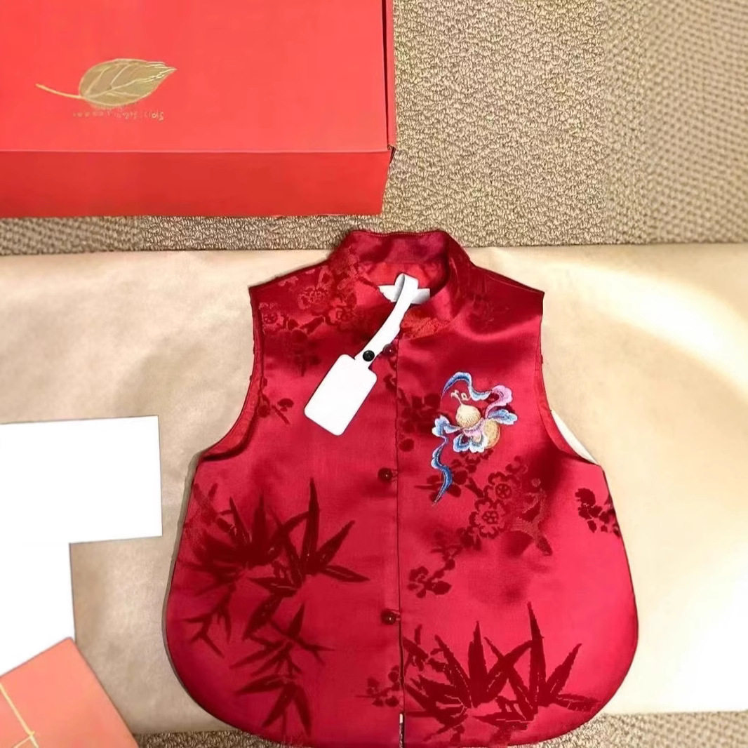 儿童福禄马甲春秋小肥鹅同款中国风亲子背心新年坎肩薄款马甲外套